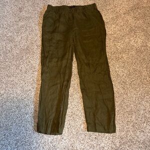 Quince Olive Green European Linen Pants - M